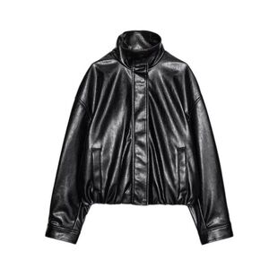 ZARA black faux leather jacket